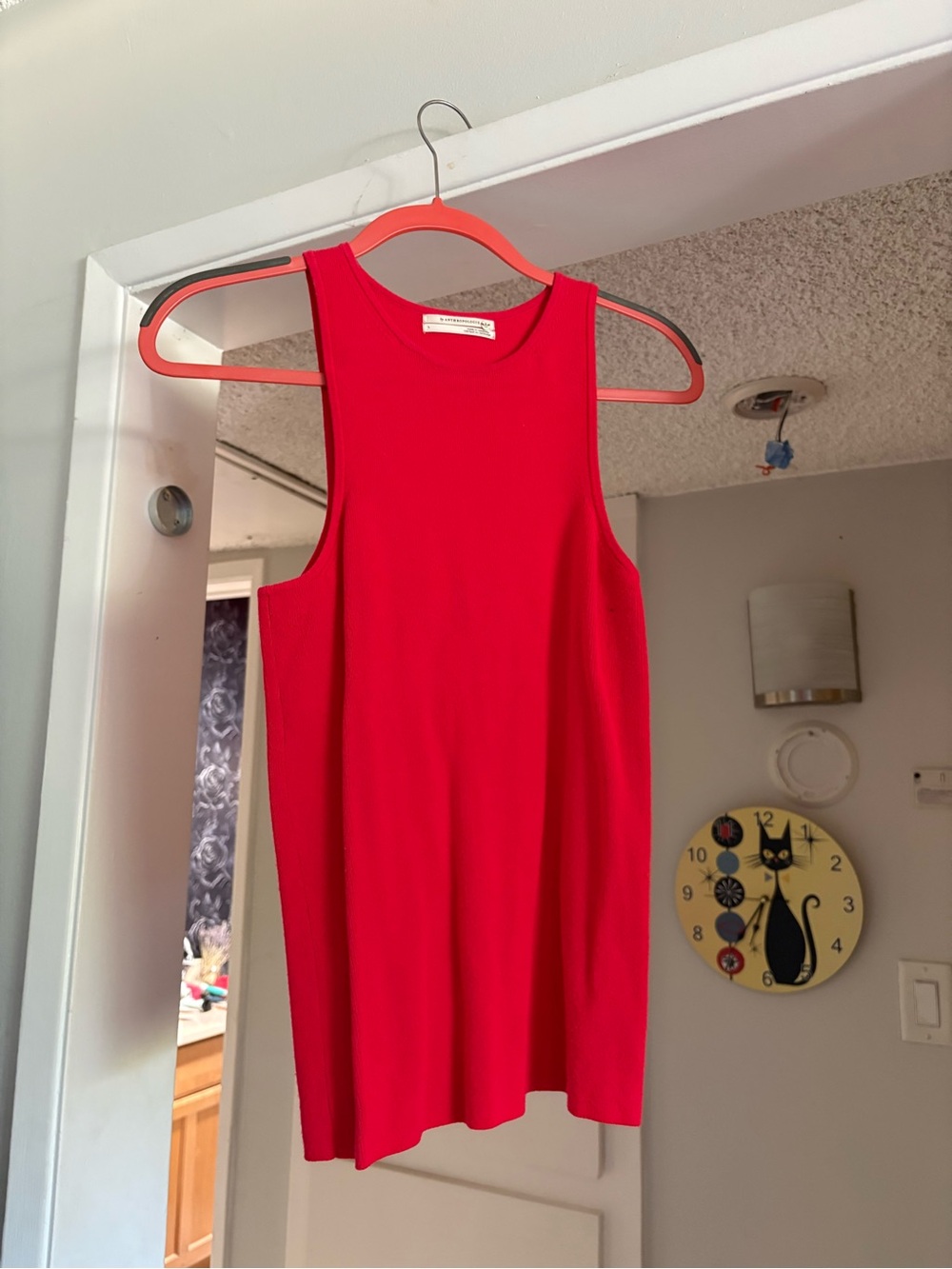 Anthropologie Bright Red Sleeveless Top